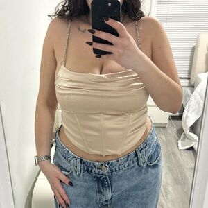 micas satin bustier corset top